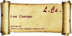 Lee Csenge névjegykártya